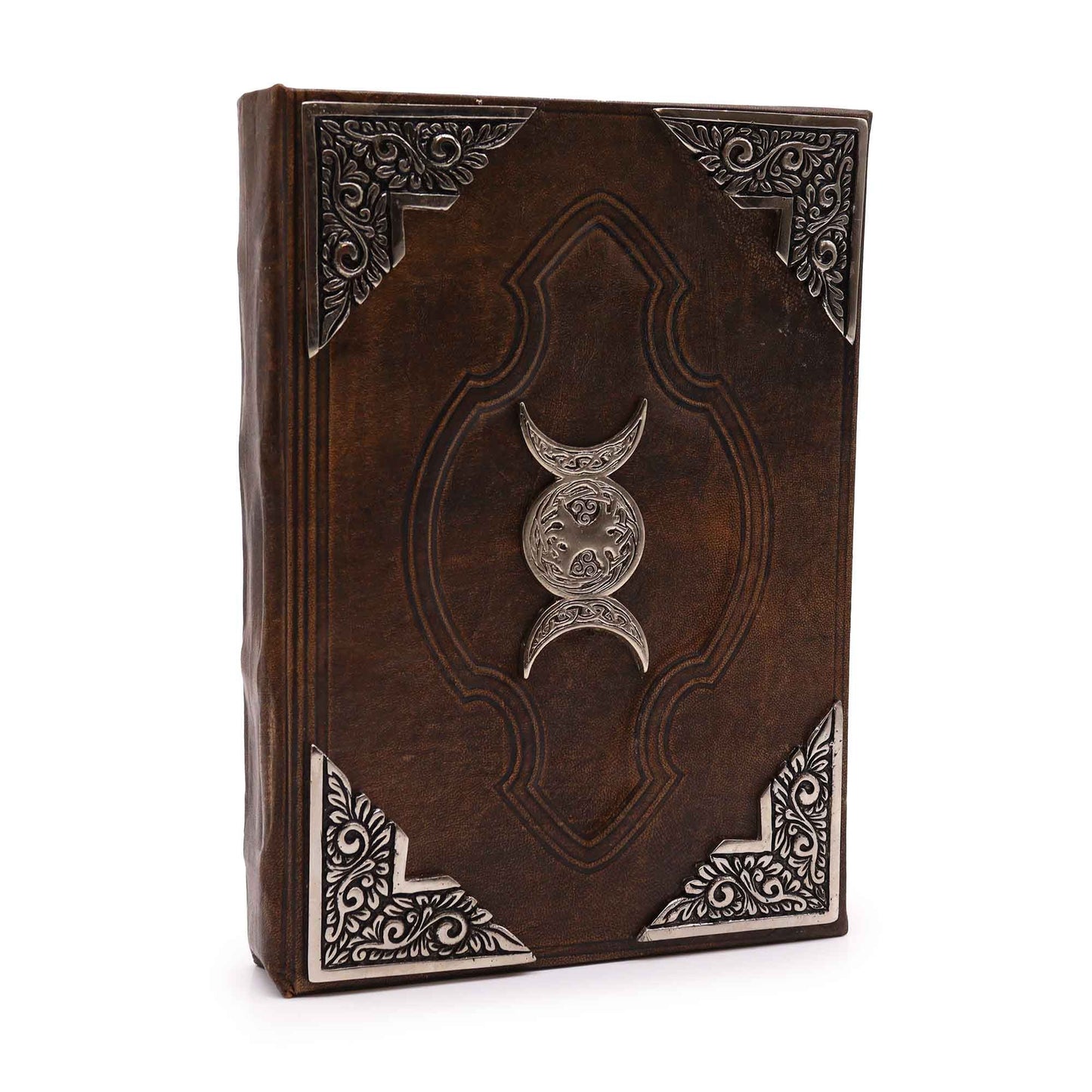 Brown Book - Zinc triple moon decoration with cover edges