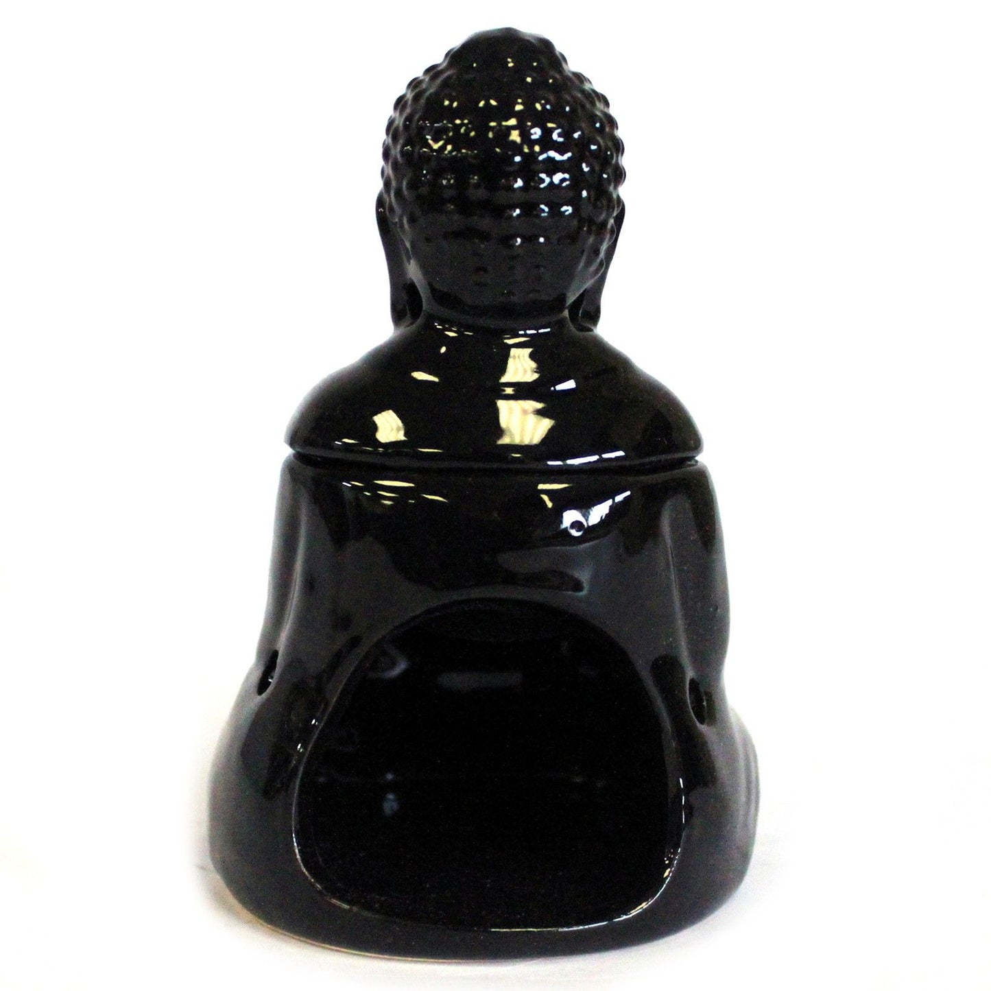 Seated Buddha Oil Burner - Black