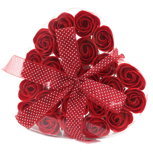 Set of 24 Soap Flowers - Red Roses