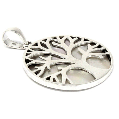 Silver Tree of Life Pendant 30mm - Mother of Pearl