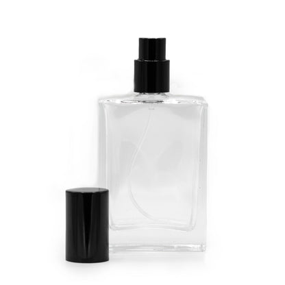 50ml thick square bottle, black spray and cap