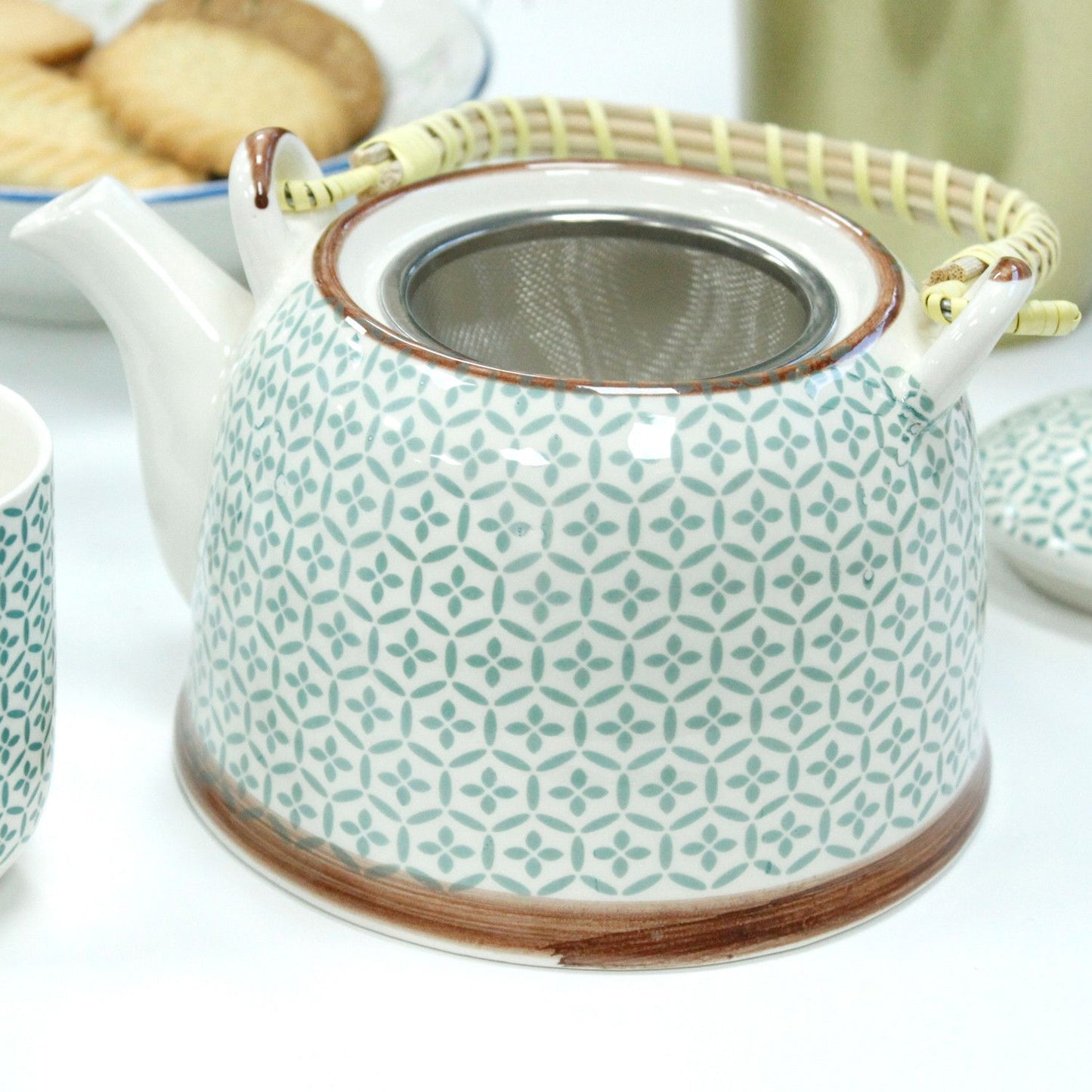 Teapot set - Green mosaic