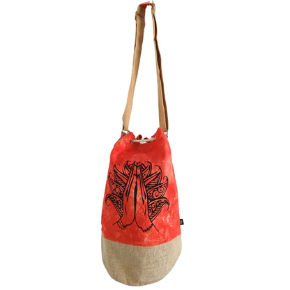 100% Natural Backpack - Orange Wash Effect - Namaste Hand