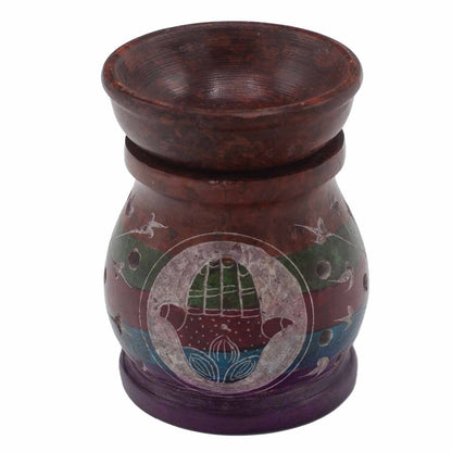 Soapstone Oil Burner 10cm - Hamsa - Five Colors