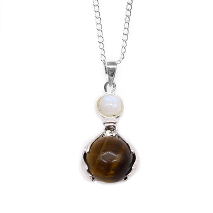 Gemstone Healing Hands Pendant - Tiger's Eye