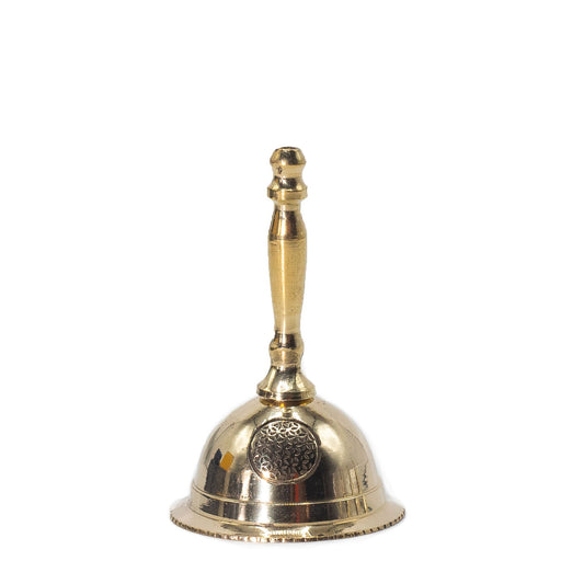 Small brass altar bell - Flower of Life