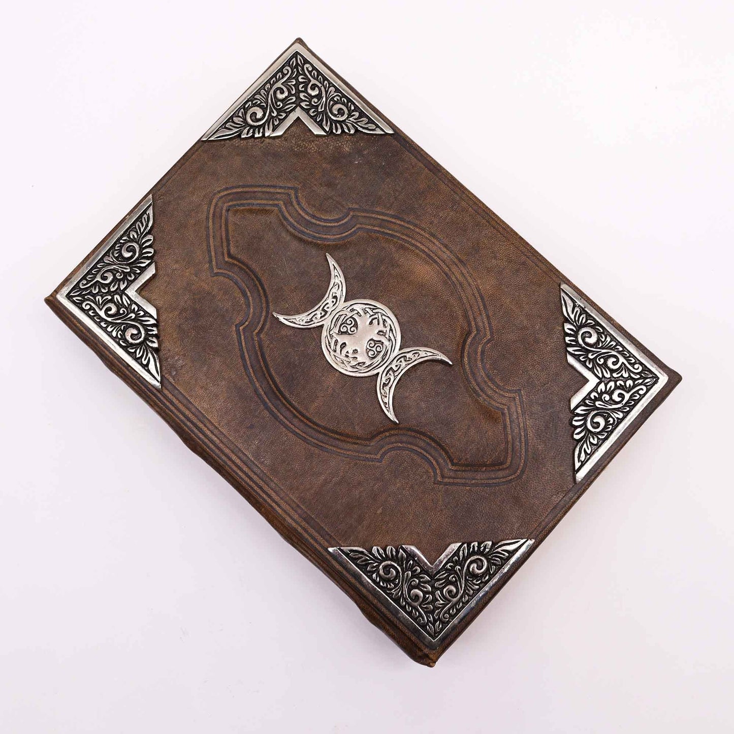 Brown Book - Zinc triple moon decoration with cover edges