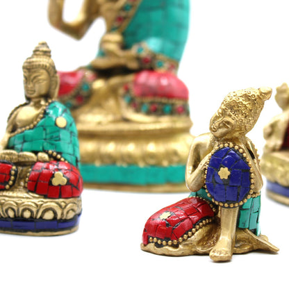 Figura de Buda de Latón - Cabeza Gr- 11.5 cm