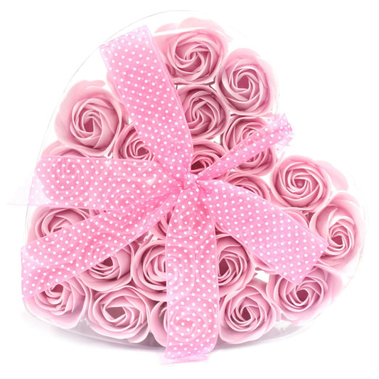 Set of 24 soap flowers - pink roses