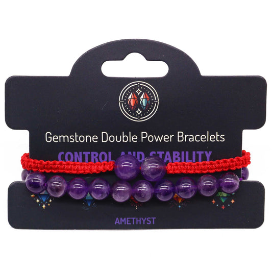 Double Power Gemstone Bracelets - Amethyst
