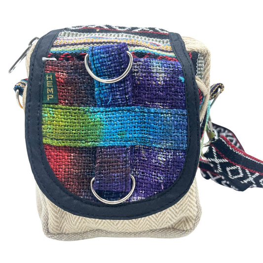 Dyed hemp crossbody bag