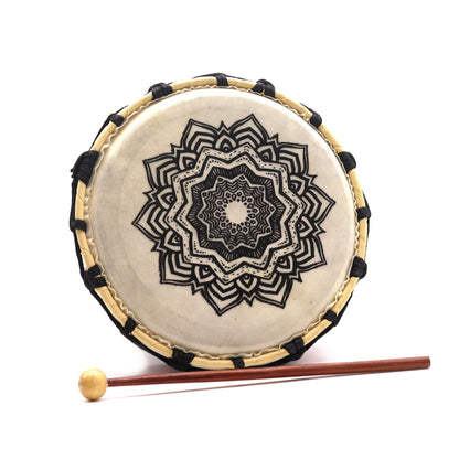 Mandala Shamanic Drum with Mallet - 20cm