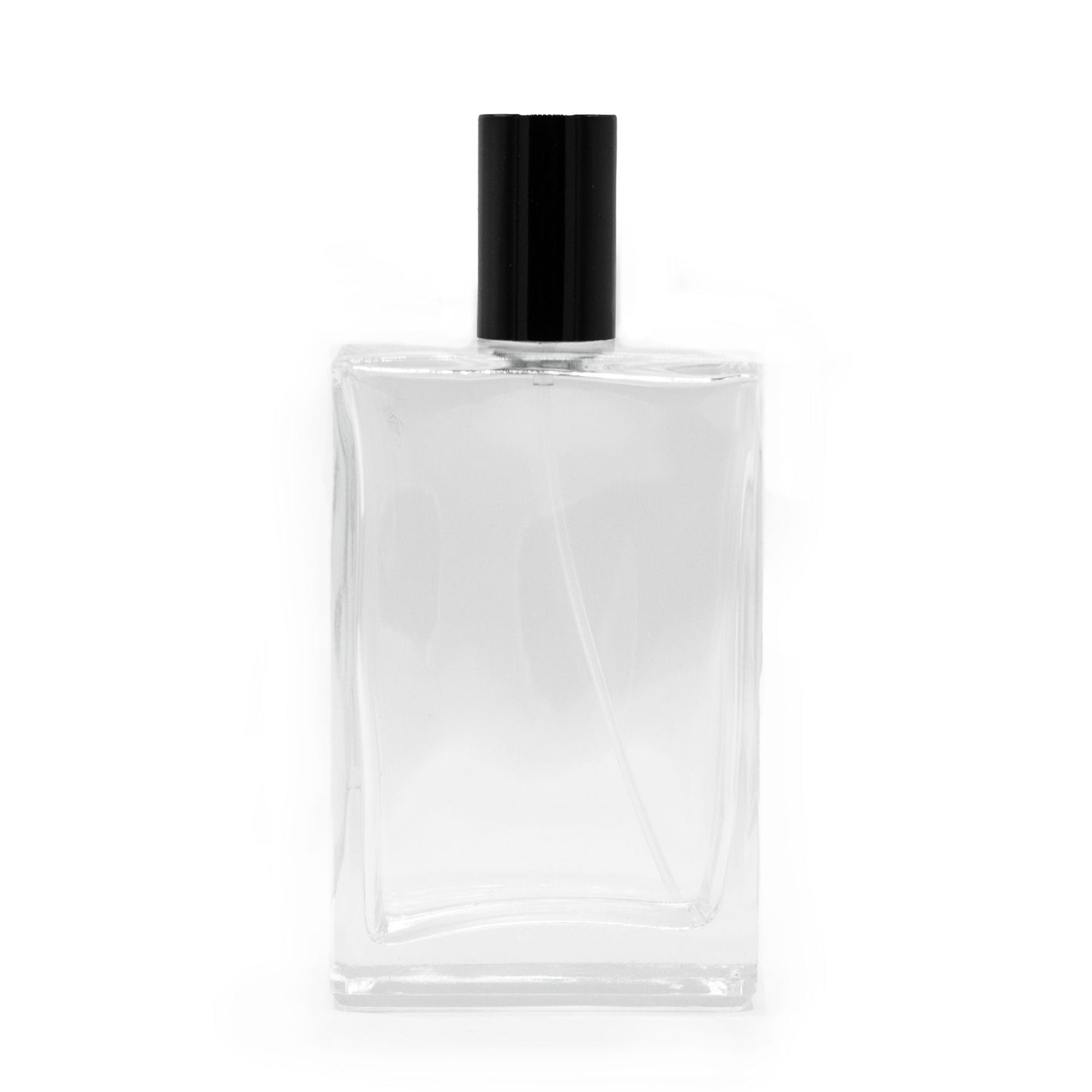 100ml thick square bottle, black spray and cap