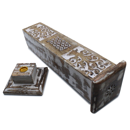 Incense Holder Finished in White - Smoke Tower