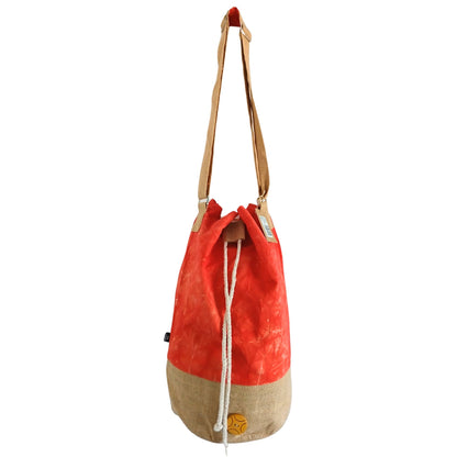 100% Natural Backpack - Orange Wash Effect - Namaste Hand