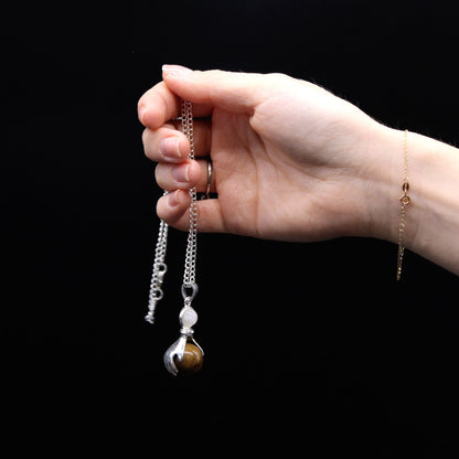 Gemstone Healing Hands Pendant - Tiger's Eye