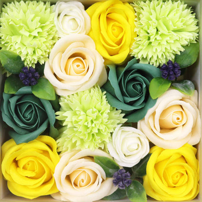 Caja Cuadrada flores - Celebraciones de Primavera - Amarillo y Verdes