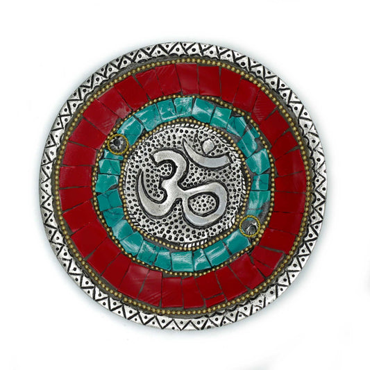 Om Plate Tibetan Decoration Cone Holder and Rods