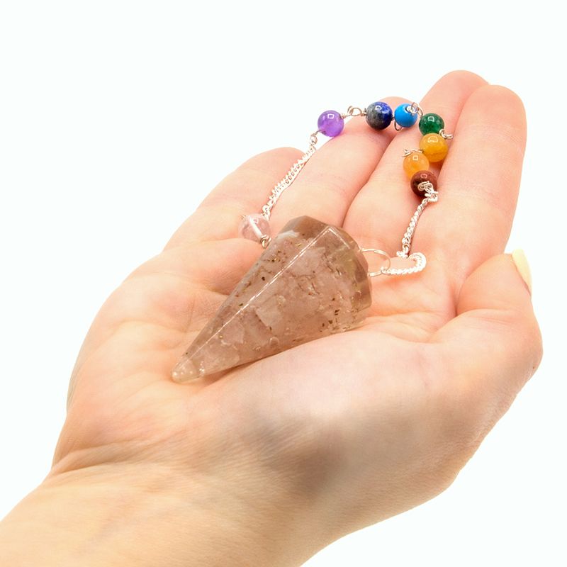 Pendule d'orgonite pour les chakras puissants - Quartz rose
