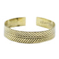 Tibetan Brass Bracelet - Wide Tribal Leaf