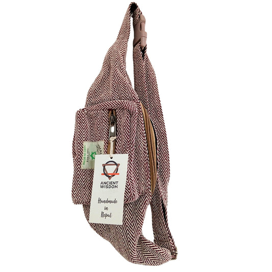 Hemp and Cotton Style Belt Bag (or Fanny Pack) - Wine