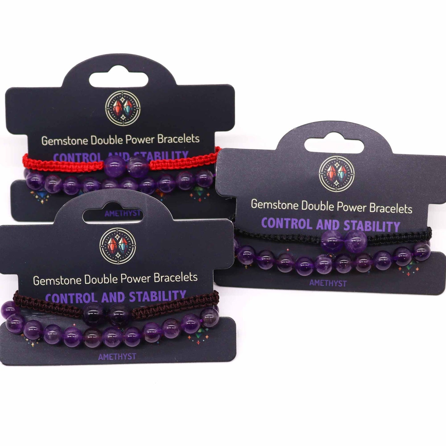 Double Power Gemstone Bracelets - Amethyst
