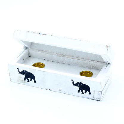 Incense Holder with White Finish - 15cm Smoke Cone Box