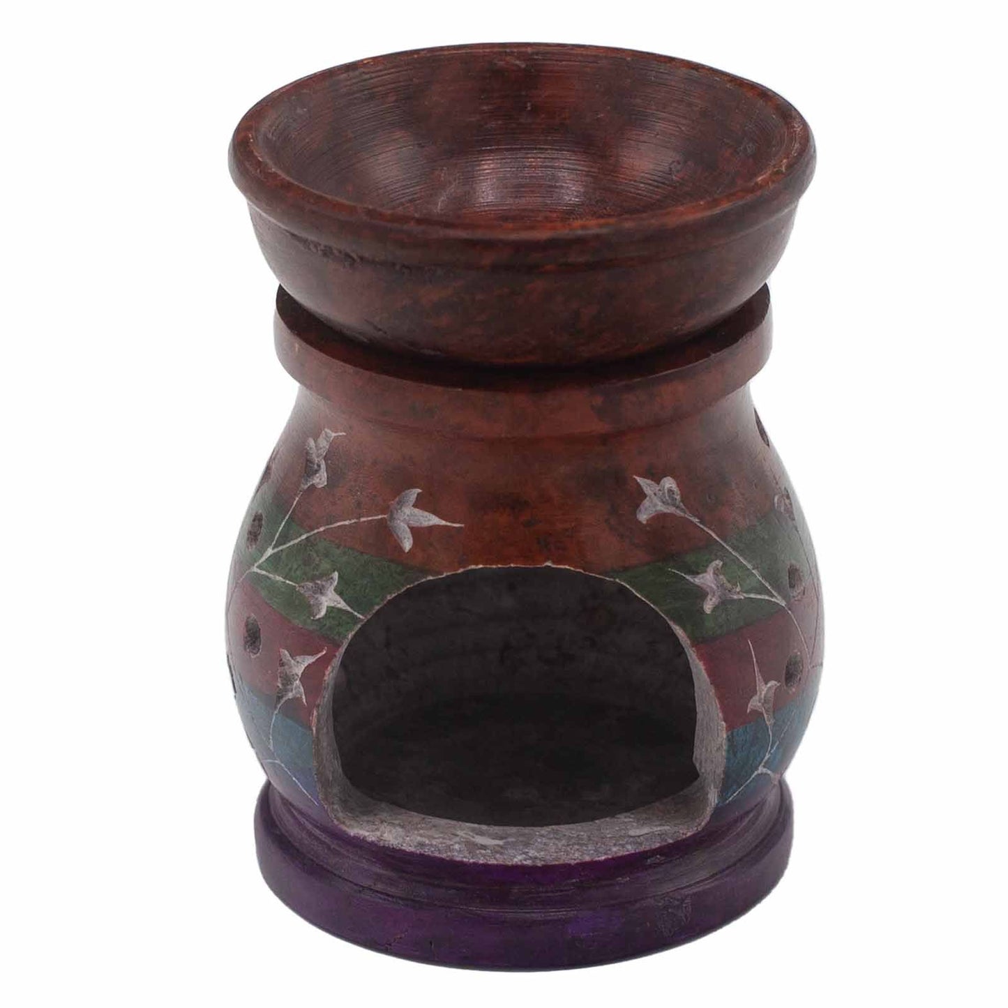 Soapstone Oil Burner 10cm - Hamsa - Five Colors