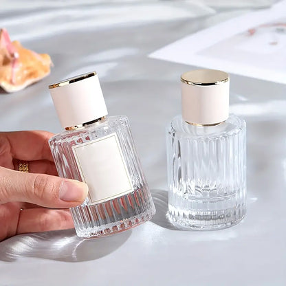 Flacons de parfum en verre avec vaporisateur et bouchon bleu, 30 ml