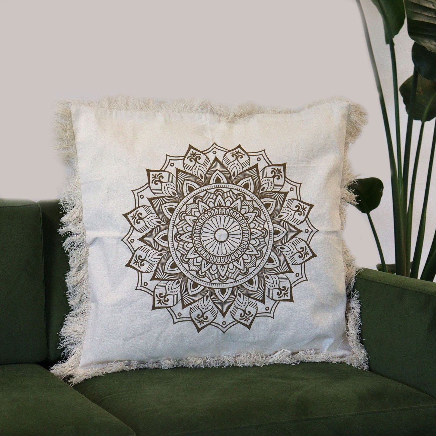 Coussin Mandala Lotus - 60 x 60 cm - Bronze