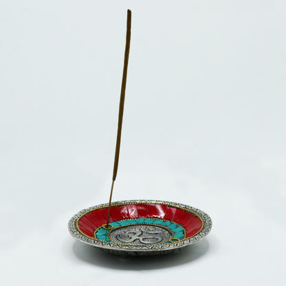 Om Plate Tibetan Decoration Cone Holder and Rods