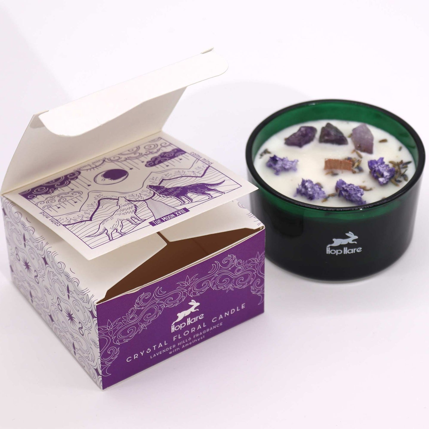 Hop Hare Crystal Magic Flower Candle - Moon