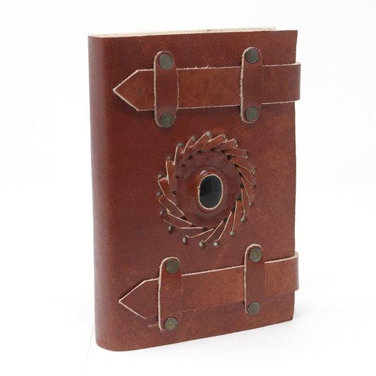 Cuaderno de cuero Onix Negro con correa