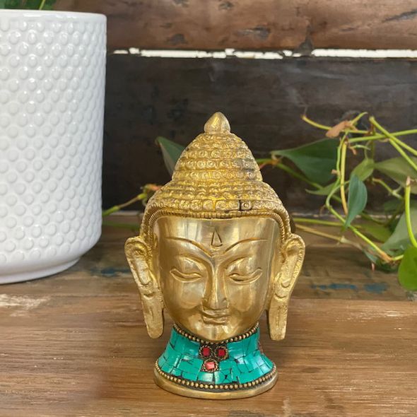 Figura de Buda de Latón - Cabeza Gr- 11.5 cm