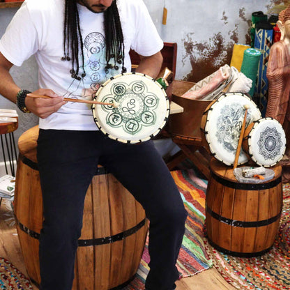 Chakra Shamanic Drum with Mallet - 25cm