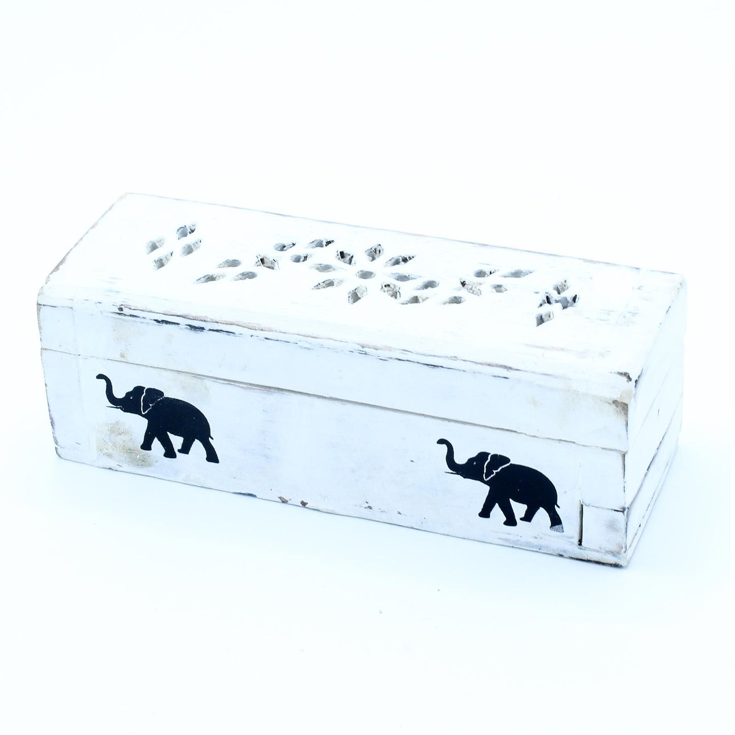 Incense Holder with White Finish - 15cm Smoke Cone Box