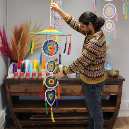 Atrapasueños Extra Grande Drama - Vivid Rainbow