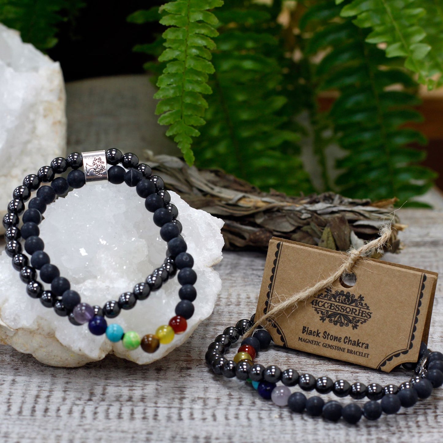 Magnetic Gemstone Bracelet - Chakra Black Stone