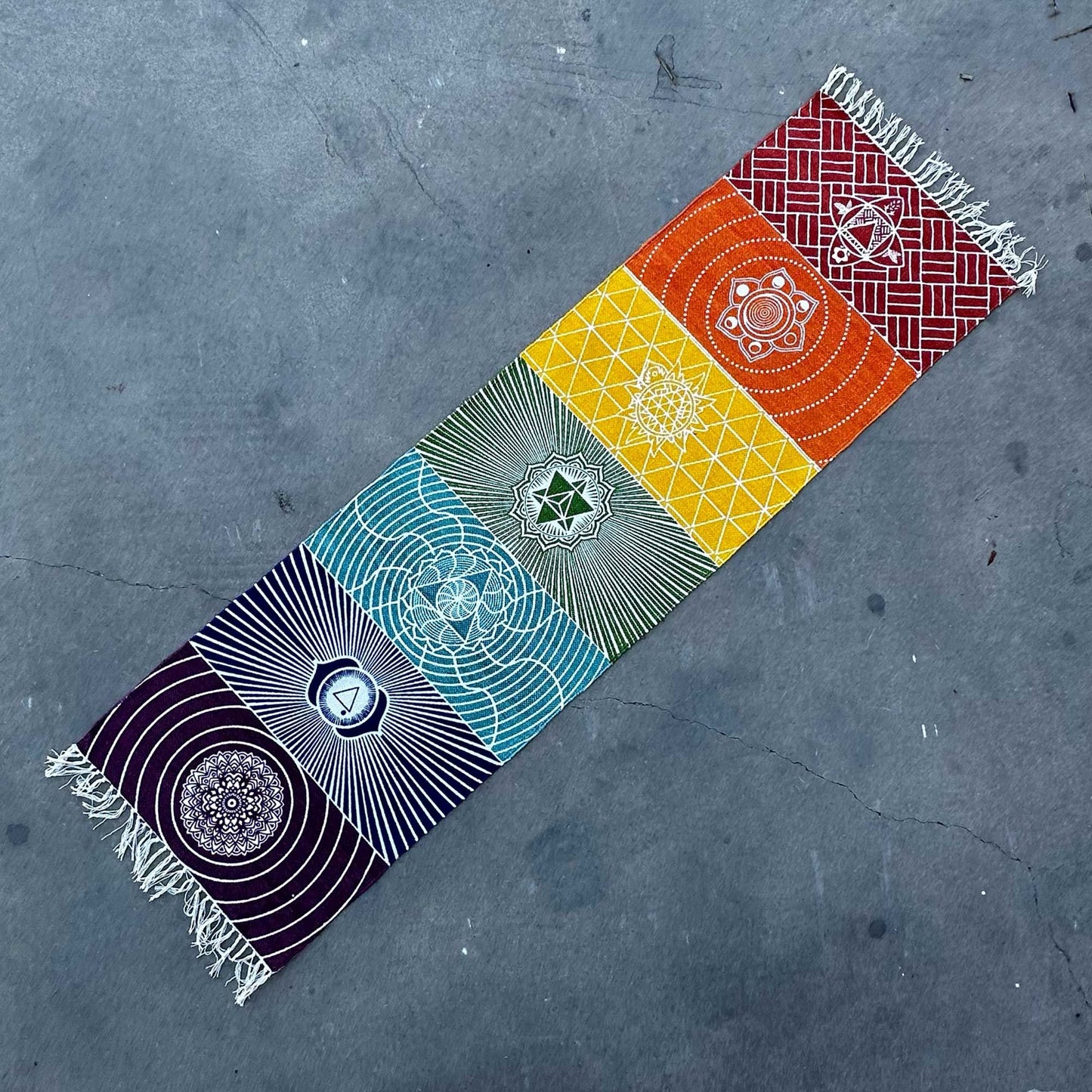 100% Cotton Yoga Mat - 60x200cm - 7 Chakras
