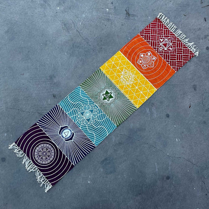100% Cotton Yoga Mat - 60x200cm - 7 Chakras