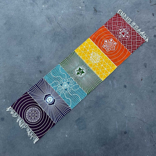 100% Cotton Yoga Mat - 60x200cm - 7 Chakras