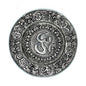 Round Om Incense Holder Polished Aluminum 11cm