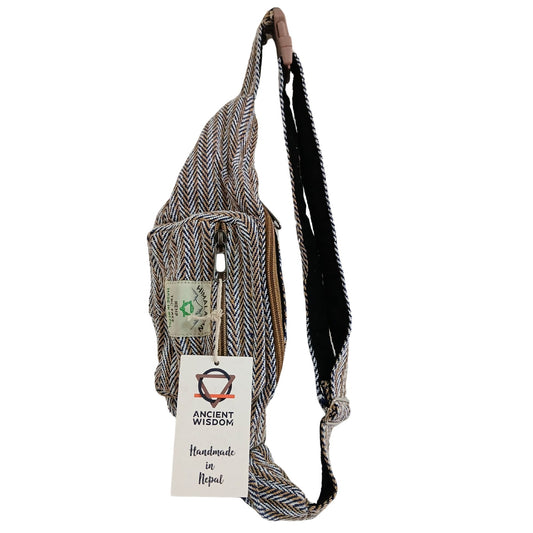 Hemp and Cotton Style Belt Bag (or Fanny Pack) - Blue