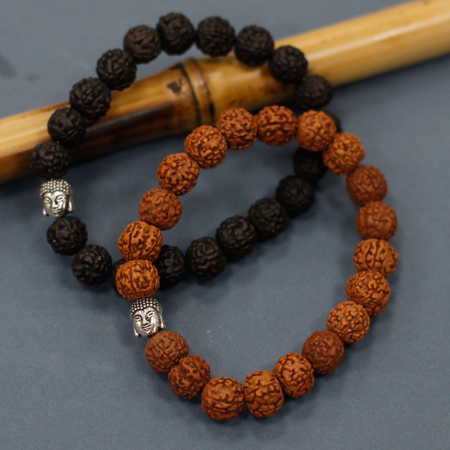 Rudraksha Buddha Japa Mala Bracelet - Dark