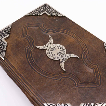 Brown Book - Zinc triple moon decoration with cover edges