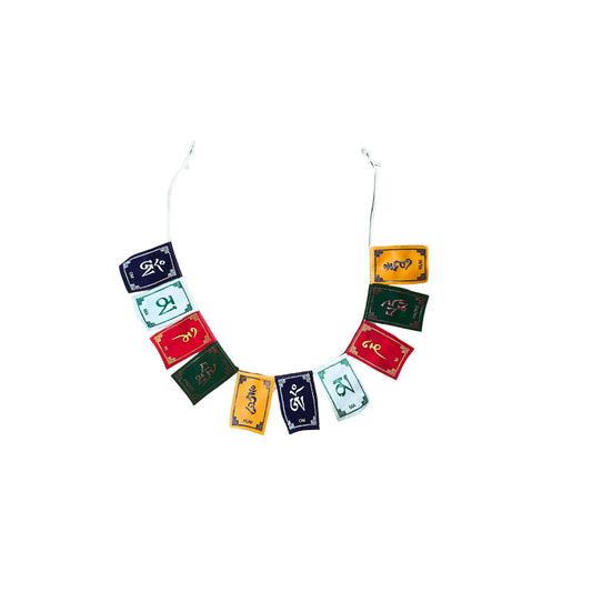 Tibetan OM Mantra Velvet Flags - Small (10 flags)