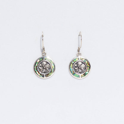 Shell and Silver Earrings - Frangipani - Abalone