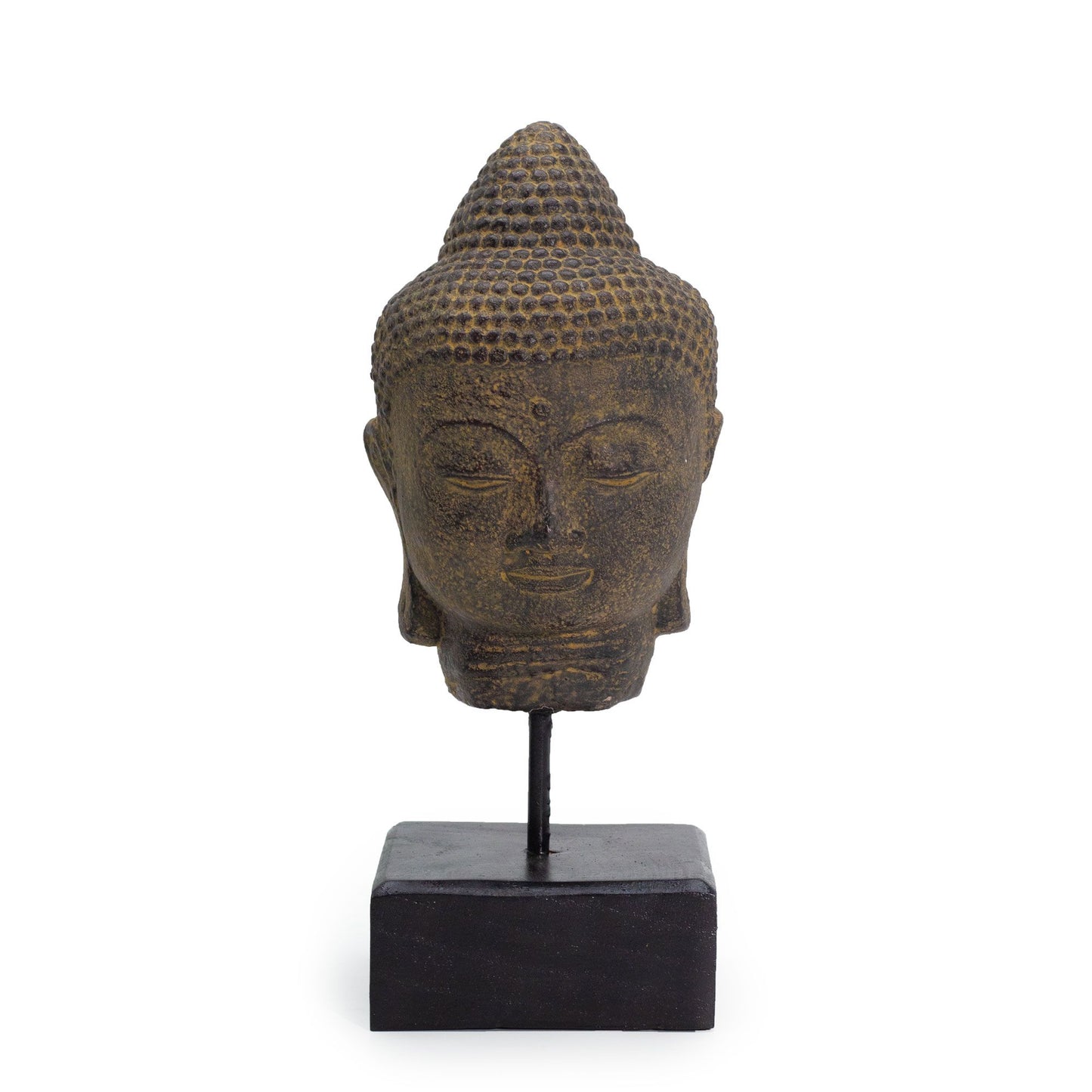 Cabeza de Buda en Reposo sobre Soporte - Gris