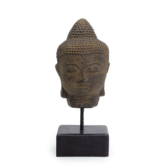 Cabeza de Buda en Reposo sobre Soporte - Gris