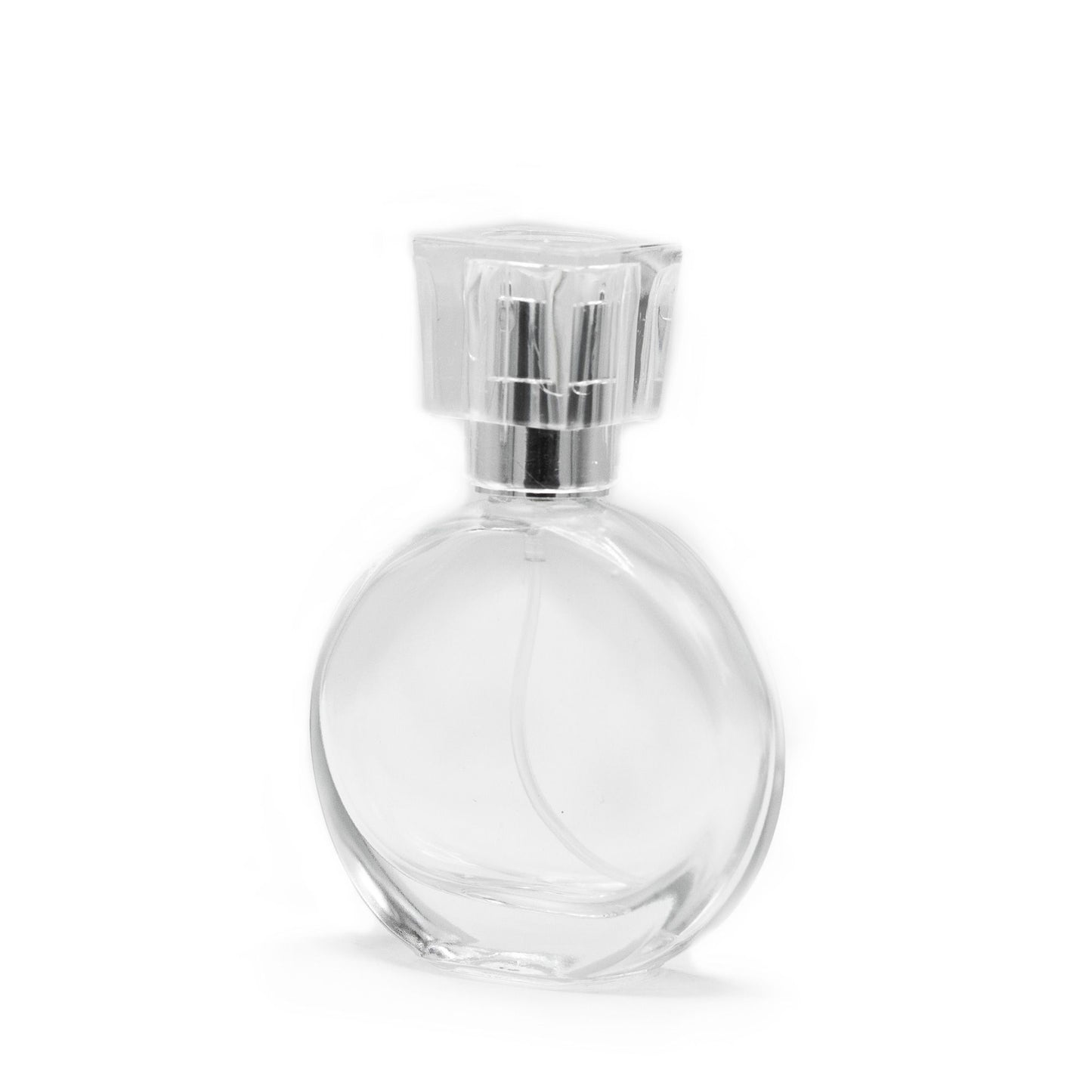 30ml oval bottle, silver spray and glass stopper